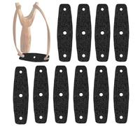 Correa de cuero vacuno auténtico, bolsillos de cuero preabiertos, bolsa de clip de tirachinas, bandas de repuesto para bricolaje, accesorios duraderos para deportes de caza y tiro, 10 unidades (negro)