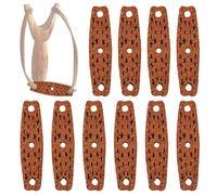 Correa de cuero vacuno auténtico, bolsillos de cuero preabiertos, bolsa de clip de tirachinas, bandas de repuesto para bricolaje, accesorios duraderos para deportes de caza y tiro, 10 unidades (marrón