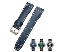 Correa de cuero vacuno de 21 mm y 20 mm para relojes de piloto IWC, pulseras Portugieser, accesorios de correa de reloj azul, herramienta para hombre, 21mm