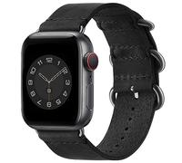 Correa de cuero vintage compatible con Apple Watch Band 38 mm 40 mm, correa de cuero auténtico retro compatible para hombres y mujeres iWatch SE Series 6/5/4/3/2/1 (negro/negro, 38 mm 40 mm)