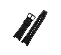 Correa de cuero y nailon for reloj Casio GST-W120L S130l 310 B100 300, accesorios suaves y cómodos for reloj de 26mm(Black-Black-01)