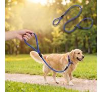 Correa de entrenamiento de poliamida para perros con cuello de bucle ajustable, cuerda de tracción de restricción de patrón firme para control de cachorros y gatos, correa duradera para caminar para