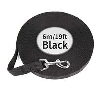 Correa de entrenamiento para perros y caballos, 15 m de rastreo, camping, obediencia, juego en patio trasero, 6 m, negro