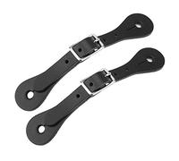 Correa de espuela, 1 par de Botas de Vaquero con Correa de espuela Ecuestre de Cuero Hechas a Mano(Negro)