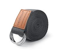 Correa de Estiramiento de Yoga 1.85-2.5M，de Cordones con Hebilla de Anillo en D de algodón Natural, Fija la Postura para Mejorar la flexibilidad del Cuerpo y Ayudar al Estiramiento Muscular