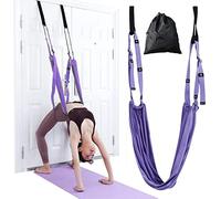 Correa de estiramiento de yoga, altura ajustable, estirador de piernas, cintura trasera, banda elástica para yoga aéreo, ejercicios de inversión antigravedad, flexibilidad de puerta, entrenador de