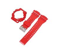 Correa de funda compatible con for Casio G-Shock GA-100/110/120 GA-140 GD-100/110/120 GLS-100 GAX-100, accesorios de correa de reloj con bisel brillante de resina TPU(Red)