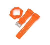 Correa de funda compatible con for Casio G-Shock GA-100/110/120 GA-140 GD-100/110/120 GLS-100 GAX-100, accesorios de correa de reloj con bisel brillante de resina TPU(Orange)