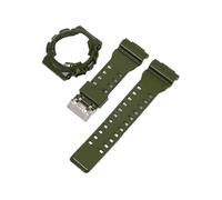 Correa de funda compatible con for Casio G-Shock GA-100/110/120 GA-140 GD-100/110/120 GLS-100 GAX-100, accesorios de correa de reloj con bisel brillante de resina TPU(Army green)