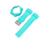 Correa de funda compatible con for Casio G-Shock GA-100/110/120 GA-140 GD-100/110/120 GLS-100 GAX-100, accesorios de correa de reloj con bisel brillante de resina TPU(Cyan)