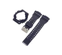 Correa de funda compatible con for Casio G-Shock GA-100/110/120 GA-140 GD-100/110/120 GLS-100 GAX-100, accesorios de correa de reloj con bisel brillante de resina TPU(Royal blue)