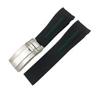 Correa de goma 20 mm de 21 mm ajuste para la correa de reloj de silicona impermeable a la submarinista de mares de Deepsea
