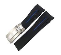 Correa de goma 20 mm de 21 mm ajuste para la correa de reloj de silicona impermeable a la submarinista de mares de Deepsea