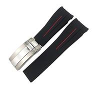 Correa de goma 20 mm de 21 mm ajuste para la correa de reloj de silicona impermeable a la submarinista de mares de Deepsea