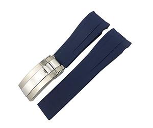 Correa de goma 20 mm de 21 mm ajuste para la correa de reloj de silicona impermeable a la submarinista de mares de Deepsea