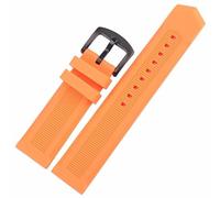 Correa de goma de banda de buceo de silicona suave de 22 mm con alfiler de acero inoxidable Estilo de sport Style Black Orange Men's Black Orange Naranja(Orange Black Buckle)