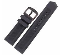 Correa de goma de banda de buceo de silicona suave de 22 mm con alfiler de acero inoxidable Estilo de sport Style Black Orange Men's Black Orange Naranja(Black Black Buckle)