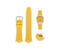 Correa de goma FKM de liberación rápida de 26 mm para relojes Citizen Tsuyosa, correa de repuesto para relojes Citizen Tsuyosa (amarillo, 26 mm)