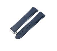 Correa de goma for reloj HUAWEI GT 2 3 Pro for Omega for Longines for Hydroconquest for Seiko for SKX, correa de silicona de 20mm, 22mm, 19mm y 21mm con extremo curvado (Color : Blue white, Size : G