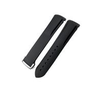 Correa de goma for reloj HUAWEI GT 2 3 Pro for Omega for Longines for Hydroconquest for Seiko for SKX, correa de silicona de 20mm, 22mm, 19mm y 21mm con extremo curvado (Color : Pure black, Size : W