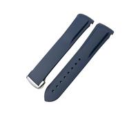 Correa de goma for reloj HUAWEI GT 2 3 Pro for Omega for Longines for Hydroconquest for Seiko for SKX, correa de silicona de 20mm, 22mm, 19mm y 21mm con extremo curvado(Pure blue,BLACK BUCKLE_19MM)