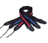 Correa de guitarra a rayas para guitarras acústicas o eléctricas Gibson, Ibanez, Tanglewood, Yamaha y Fender con hebilla ajustable (rojo)