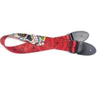 Correa De Guitarra Con Gran Calavera Mexicana Roja