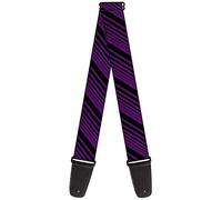 Correa de guitarra con hebilla a rayas diagonales moradas de 5 cm de ancho