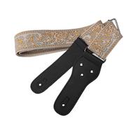 Correa de Guitarra, Correa para el Hombro de Guitarra Vintage, Pas de Bolsillo para Pas, Cinturn de Ajustable de Doble Capa para Guitarras Elctricas (Gold