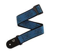 Correa de guitarra D'Addario - Accesorios para guitarra acústica y eléctrica - Extremos de cuero ecológico - Vintage Sun, Azul