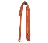 Correa de Guitarra de Cuero Suave Universal con Cremallera Punk, Diseo Ancho para Guitarras Elctricas Acsticas y Bajos, Longitud Ajustable, Fcil de Usar (Suede Marrn