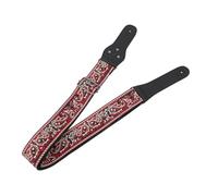 Correa de Guitarra de Estilo Vintage, Diseo Bordado, Materiales, Longitud Ajustable para Guitarras Folk Acsticas, Elctricas y Bajos (rojo