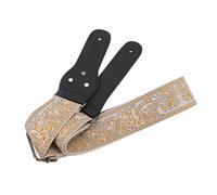 Correa de Guitarra de Estilo Vintage, Diseo Bordado, Materiales, Longitud Ajustable para Guitarras Folk Acsticas, Elctricas y Bajos (GOLD