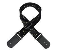 Correa de guitarra de estrella dorada de 55 mm de ancho Correa de hombro acústica y extremos de cuero Cerraduras Violaciones para guitarras eléctricas Bajo Longitud ajustable 90-150 cm
