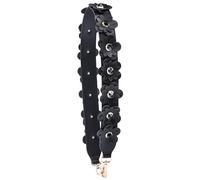 Correa de hombro cuero 105 cm ancho Flor for bolso Remache Cinturón pétalos Obag Monederos Manija Cadena Accesorios for bolsos con paneles femeninos(Black Floral,Black hanger)