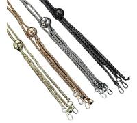 Correa De Hombro De Cadena Para Bolso Cadena de bolso de acero de 120 cm con reemplazo de cuero Bandolera de hombro de 6 mm con bola de longitud ajustable(Blue)