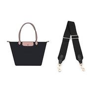 Correa de Hombro de Lona for Bolsos Longchamp, Accesorios de Reciclaje de Bolsos, Correas de Hombro de reemplazo de Longitud Ajustable(Black)