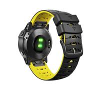 Correa de liberación rápida de silicona de 22mm for Garmin Fenix8 47mm Fenix 7 instinto 2 Fenix6 Pro GPS Forerunner 945 MARQ serie(Black yellow,For Fenix E 47mm)