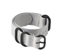 Correa de lona de nailon con hebilla de anillo de metal negro for reloj, pulsera deportiva for hombres y mujeres de 18 mm, 20 mm, 22 mm y 24 mm, pulsera universal(Gray,24mm)