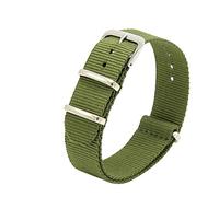 Correa de lona de nailon resistente de 0.709 in, 0.787 in, 0.866 in, correa de reloj de repuesto a rayas de nailon para correa de reloj NATO (color: verde, tamaño: 0.709 in)