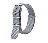 Correa de lona de nylon de servicio pesado 18 mm 20 mm de 22 mm Reloj de moda rayado Banda de nylon para la correa de la banda de vigilancia de la OTAN (color: gris, tamaño: 22 mm) decoration