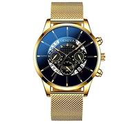 Correa de malla con esfera moderna, digital, cuarzo, multireloj, literal, para hombre, reloj de pulsera (B, talla única)