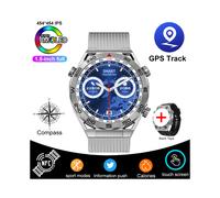 (Correa de malla plateada) 2025 NUEVO Reloj inteligente GPS NFC DT-Ultra Adulto Asistente de voz AI