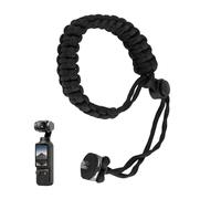 Correa de mano negra para cámara, con tornillo en D de 1/4 pulgadas, correa de muñeca ajustable, correa de muñeca resistente, compatible con palos de selfie de 360 X3, para cámaras de acción y palos