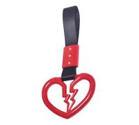 Correa de mano para manija de coche, 20 cm, dije de corazón roto, anillo de agarre decorativo, accesorio colgante para automóvil, interior elegante para decoración de autobús y metro