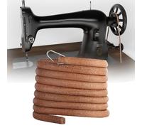 Correa de Maquina de Coser, Cinturón de Cuero para Máquina de Coser de 183CM con Gancho de 6 mm - Reemplazo Duradero Compatible con Máquinas Singer, Brother, Jones y Más