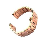 Correa de metal cepillado de liberación rápida Correas de reloj Codo plano Universal de doble propósito 12 14 16 18 19 20 21 22 23 24 mm Banda de cierre de mariposa de doble presión + herramientas(Ros