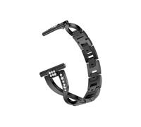 Correa De Metal De 18mm, 20mm Y 22mm For Mujer, Pulsera Apta For Reloj Garmin Vivoactive 4 4S/Venu 3 3S/2 2S/Plus/SQ Diamond Belt(Black,18mm)
