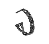 Correa de Metal de 18mm, 20mm y 22mm for mujer, pulsera apta for reloj Garmin Vivoactive 4 4S/Venu 3 3S/2 2S/Plus/SQ Diamond Belt (Color : Black, Size : 22mm)