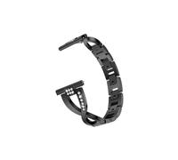 Correa de Metal de 18mm, 20mm y 22mm for mujer, pulsera apta for reloj Garmin Vivoactive 4 4S/Venu 3 3S/2 2S/Plus/SQ Diamond Belt (Color : Black, Size : 18mm)
